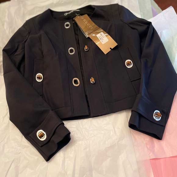 NWT! Gucci Cropped Cotton Jacket With Bamboo Buttons - Picture 16 of 16